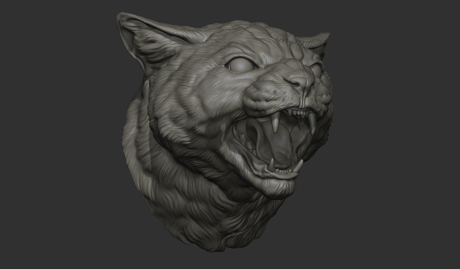 Cat grin head 3D print model_22