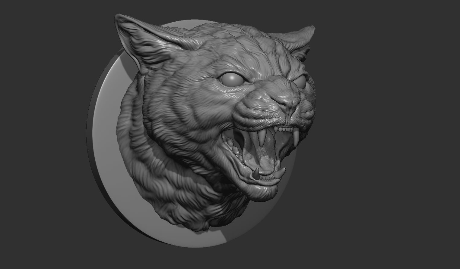 Cat grin head 3D print model_8