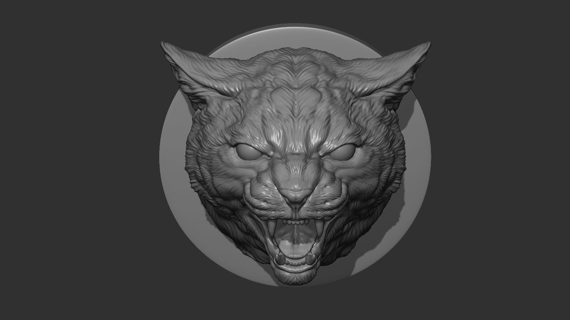 Cat grin head 3D print model_9