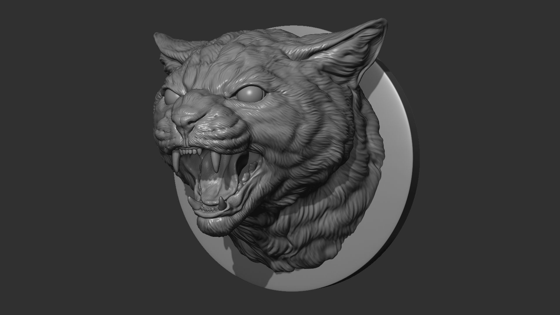 Cat grin head 3D print model_6