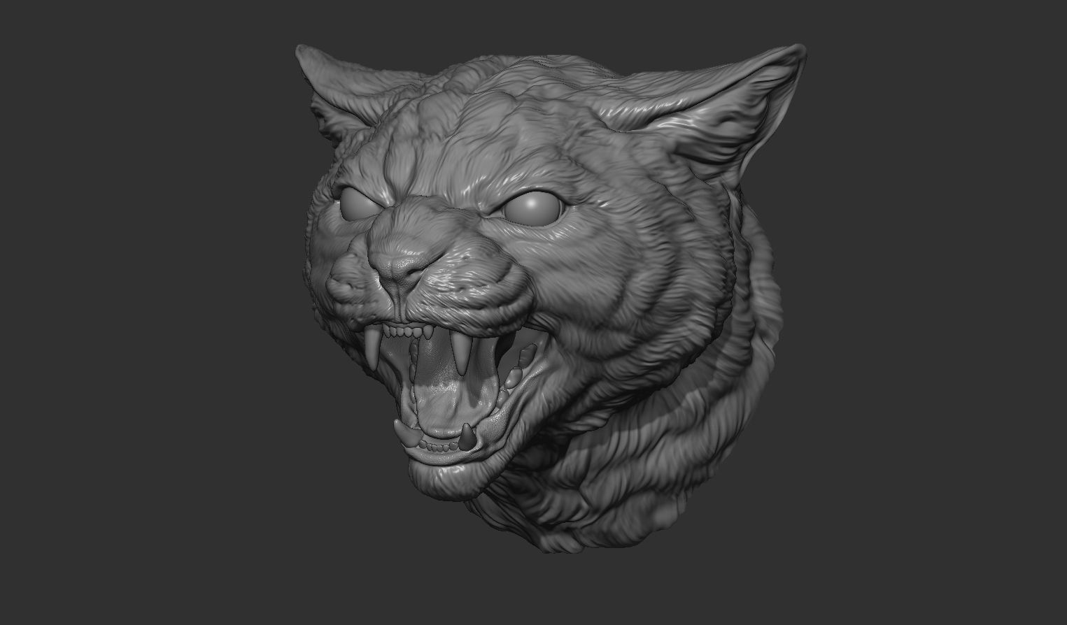 Cat grin head 3D print model_15