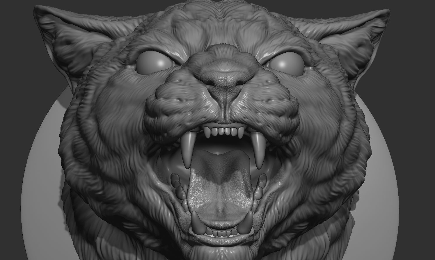 Cat grin head 3D print model_1