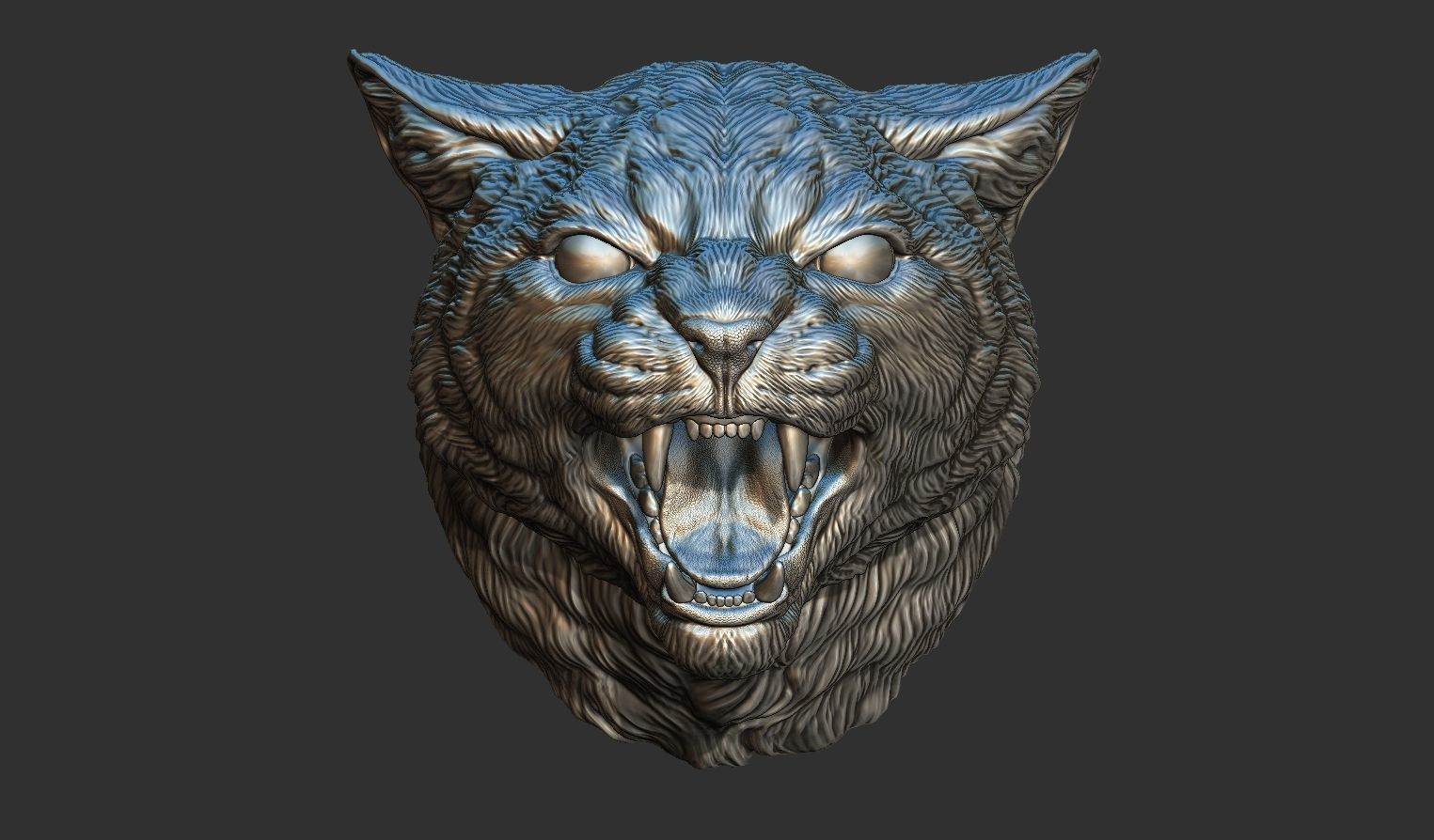 Cat grin head 3D print model_2