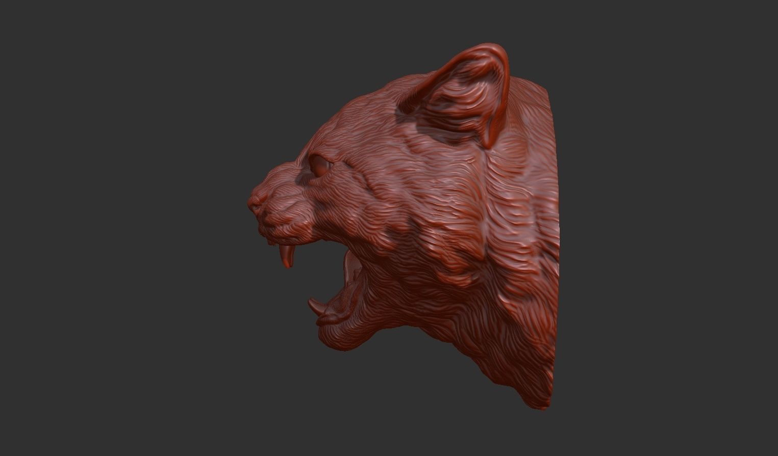 Cat grin head 3D print model_12