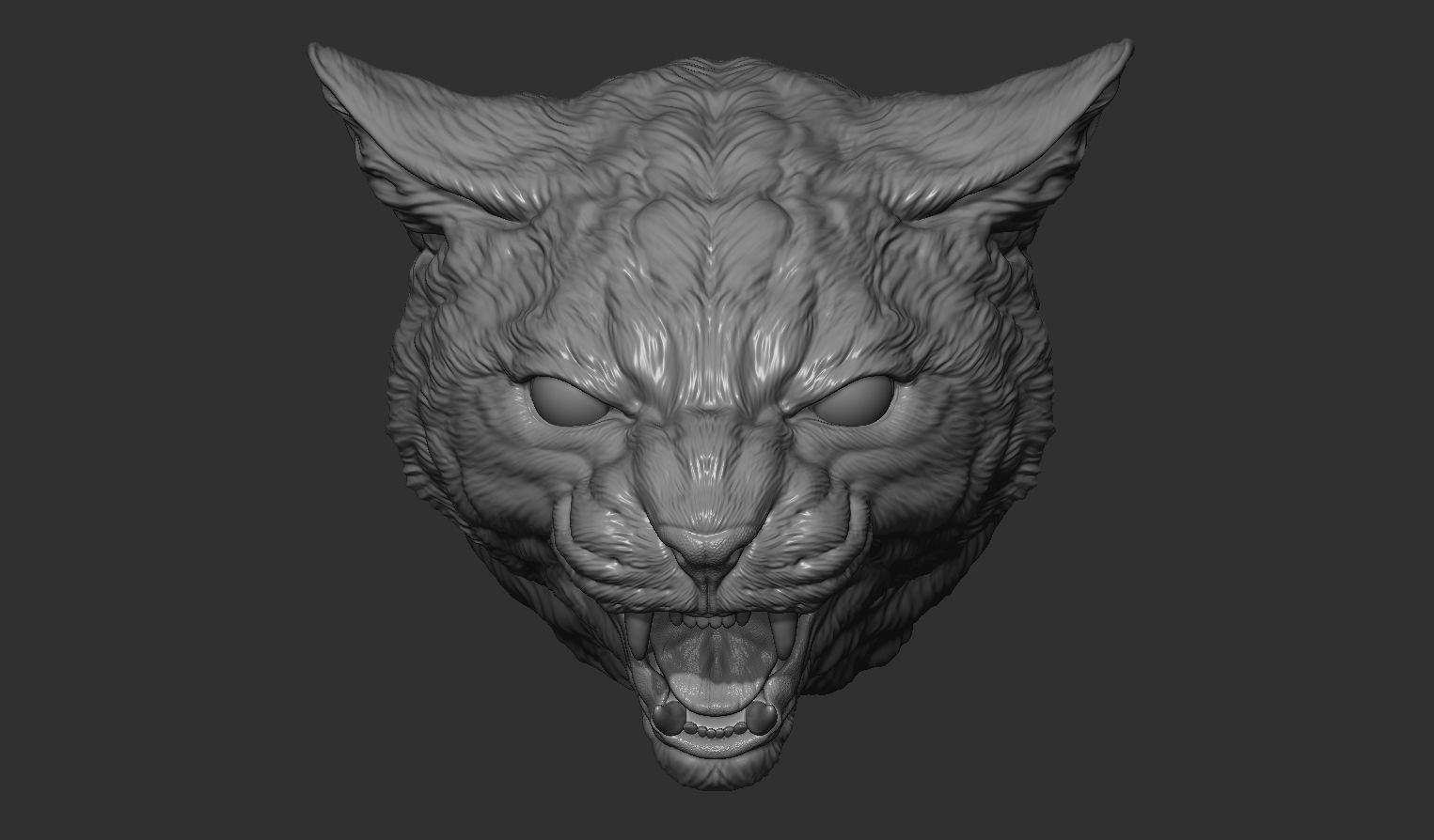 Cat grin head 3D print model_16