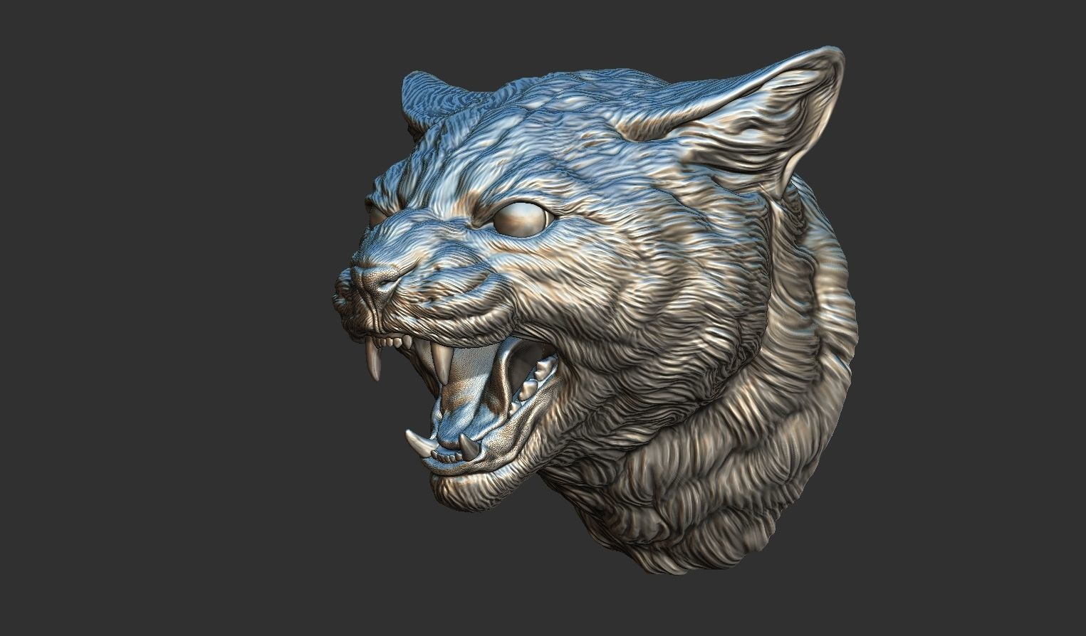 Cat grin head 3D print model_4