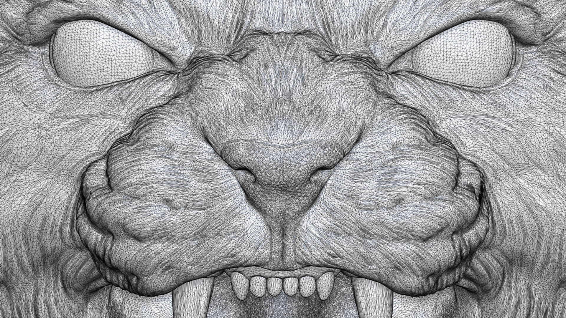 Cat grin head 3D print model_23