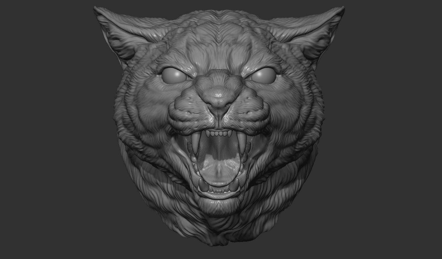 Cat grin head 3D print model_14