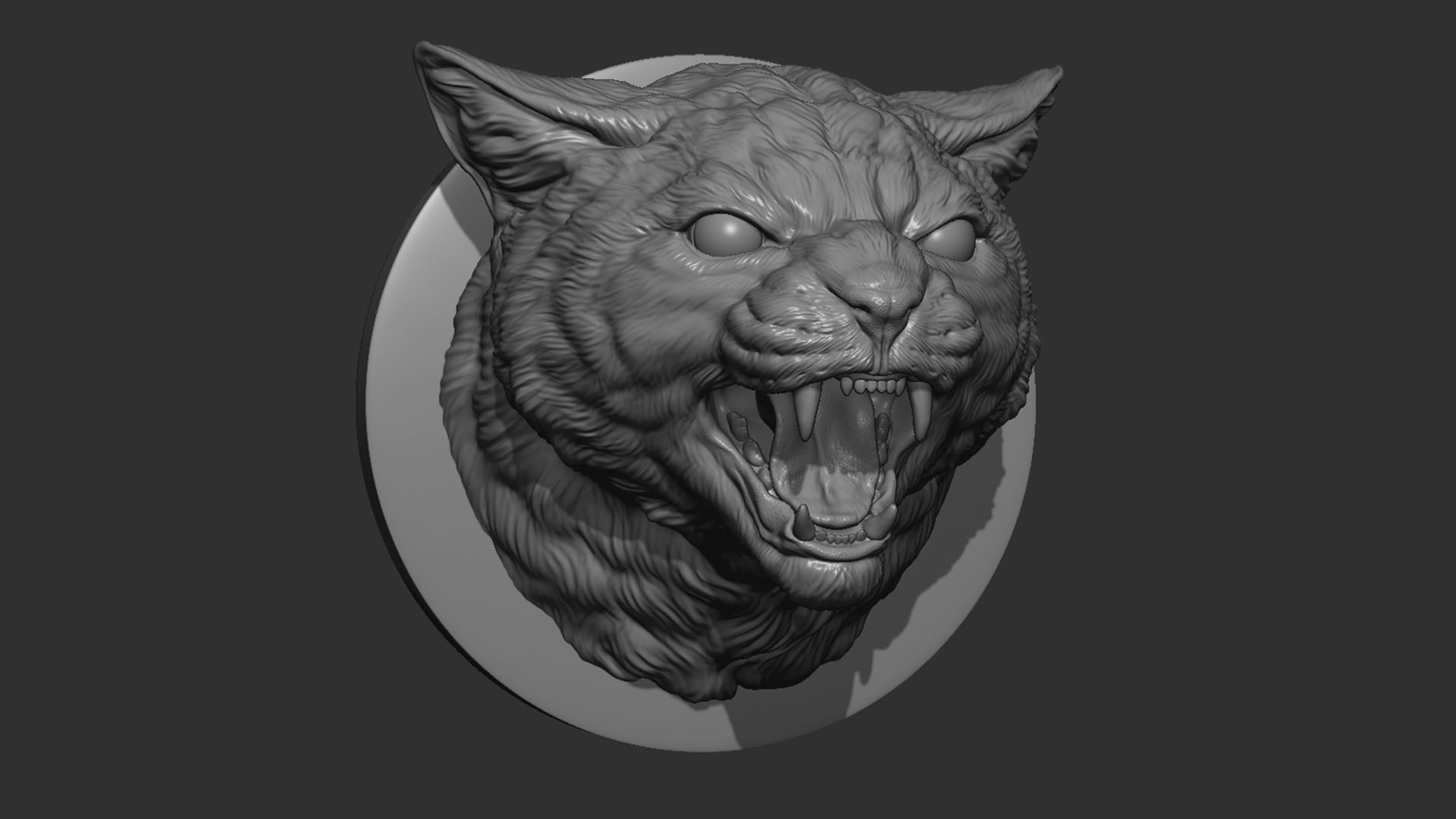 Cat grin head 3D print model_5