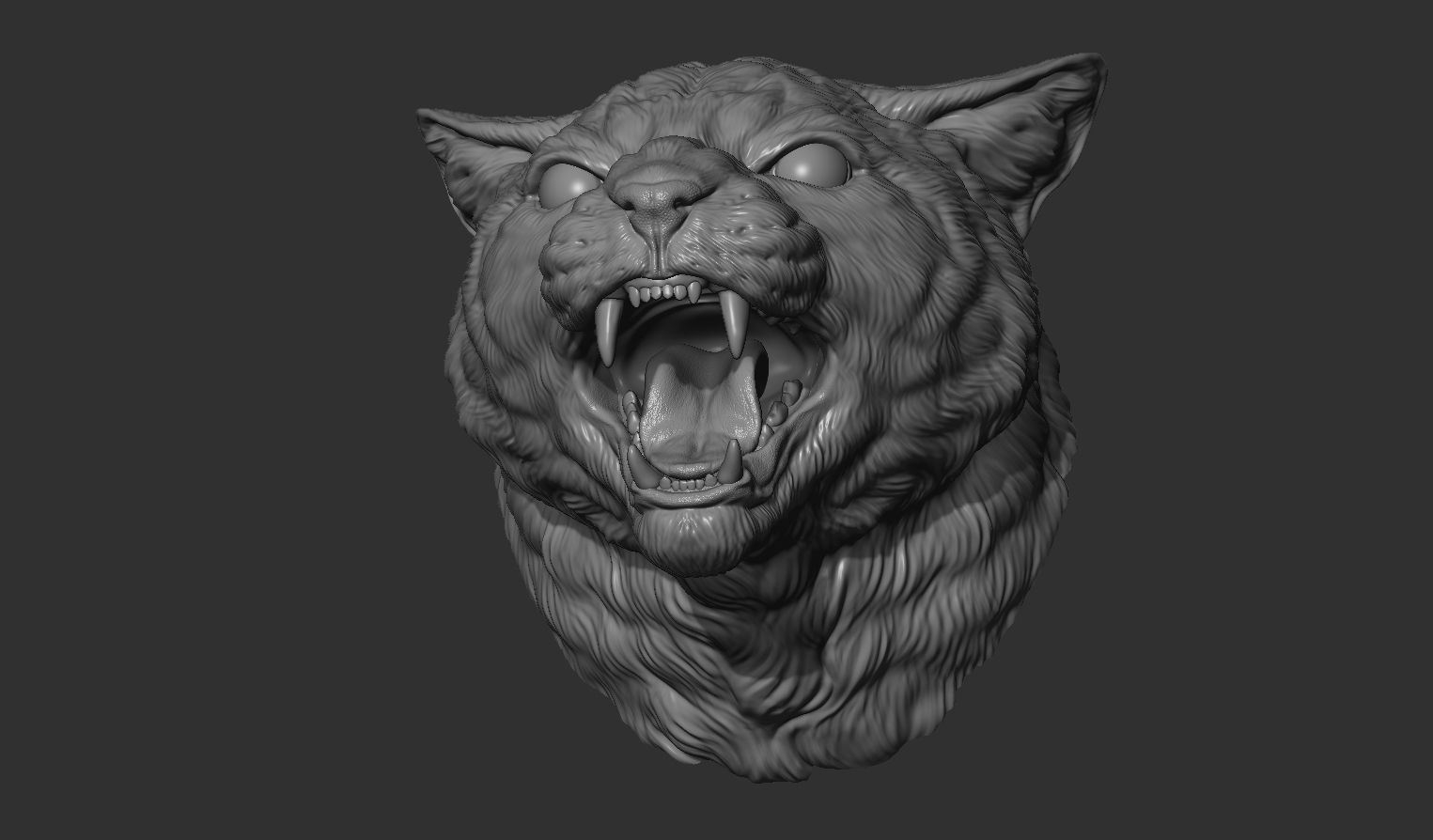 Cat grin head 3D print model_18