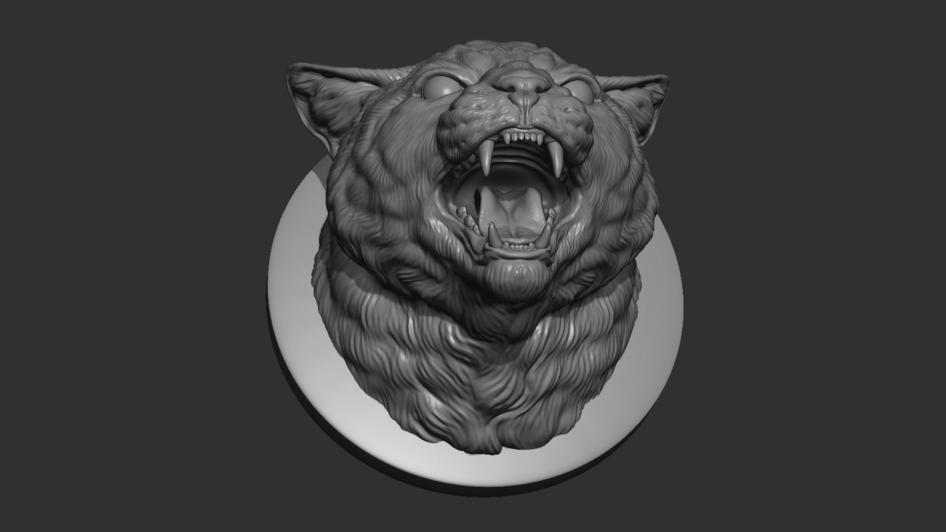 Cat grin head 3D print model_10