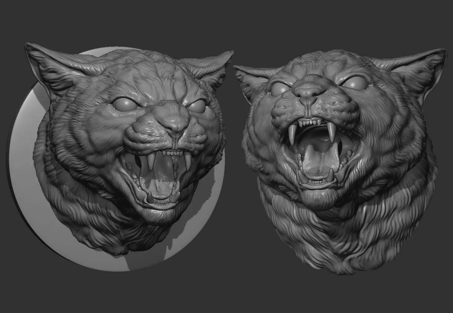 Cat grin head 3D print model_0