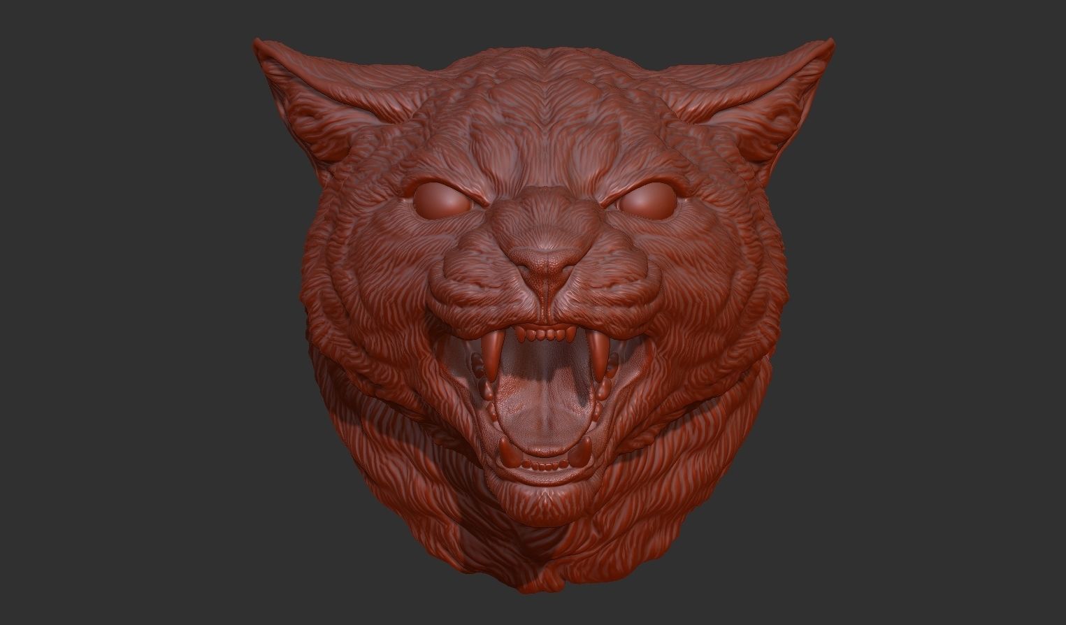 Cat grin head 3D print model_11