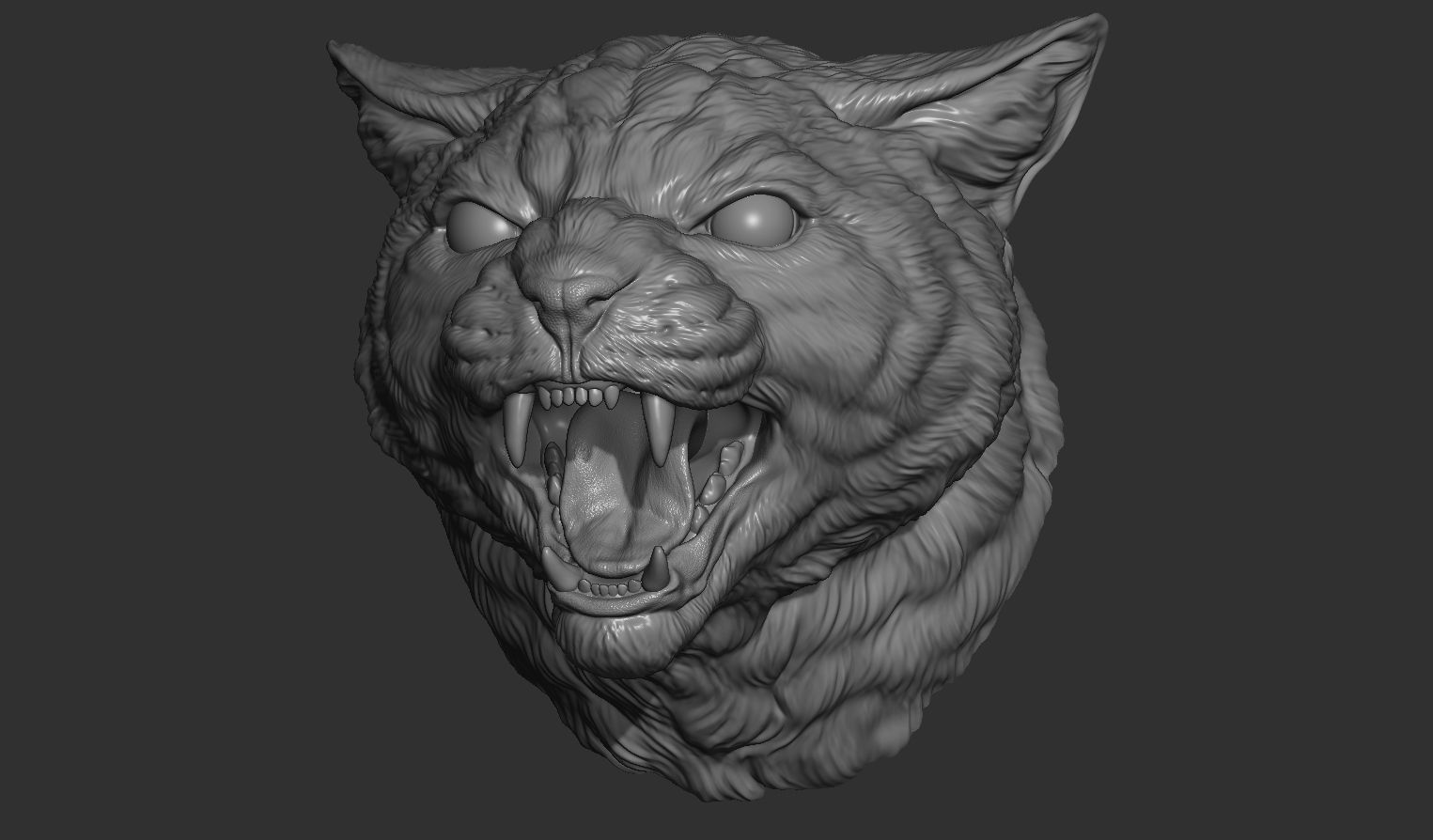 Cat grin head 3D print model_13