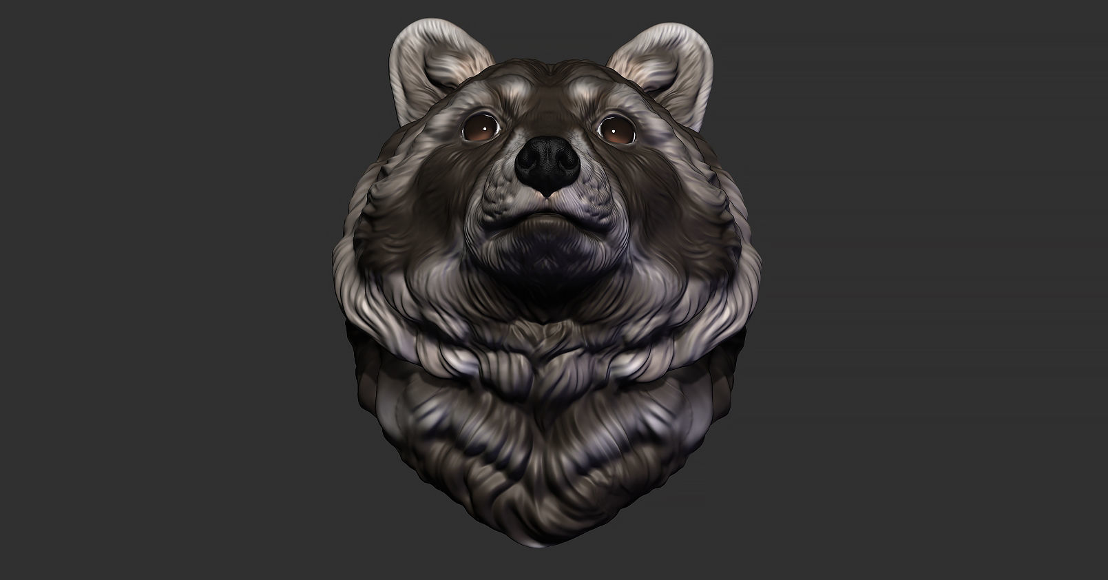 Raccoon head 3D print model_17
