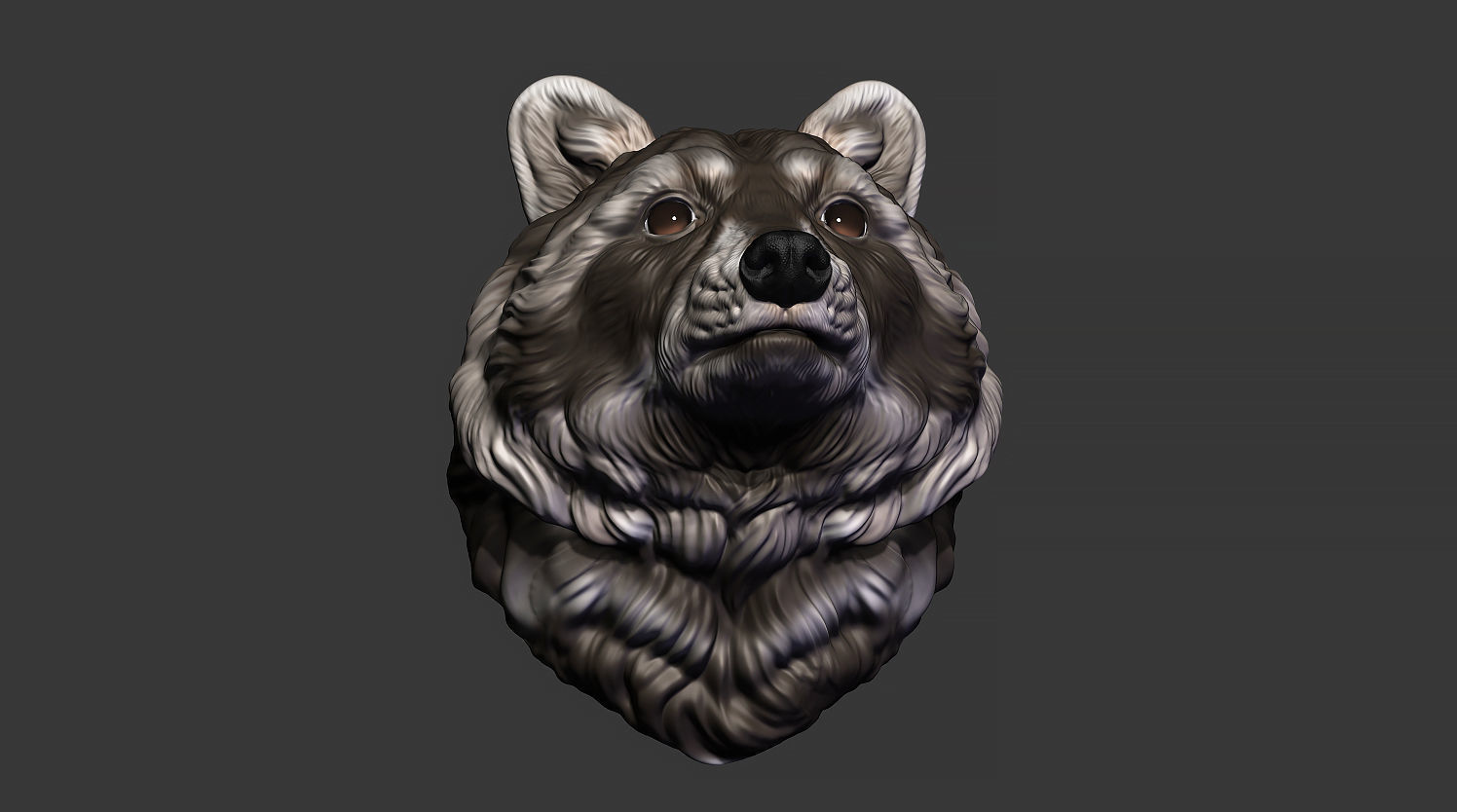 Raccoon head 3D print model_11