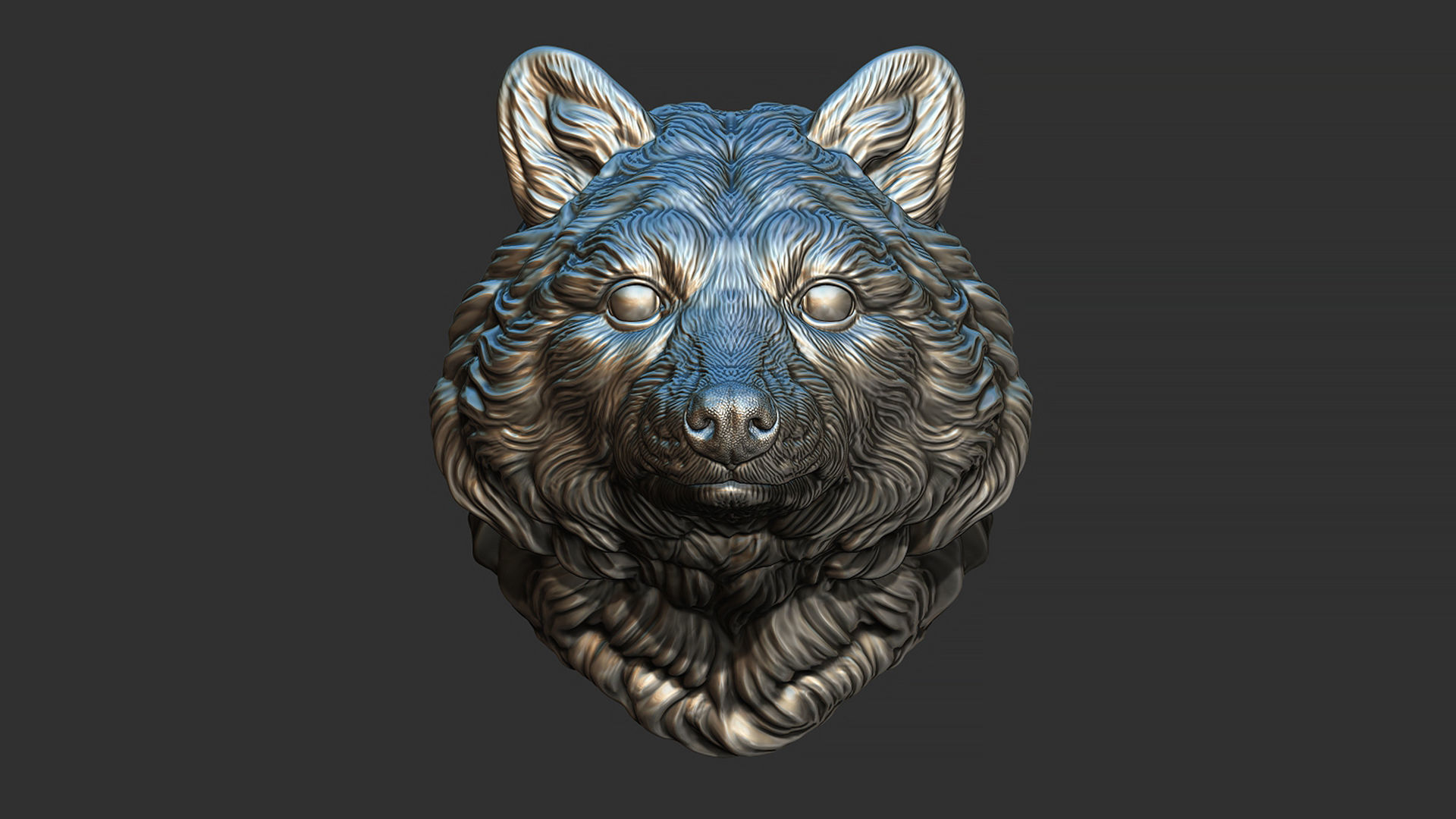 Raccoon head 3D print model_2