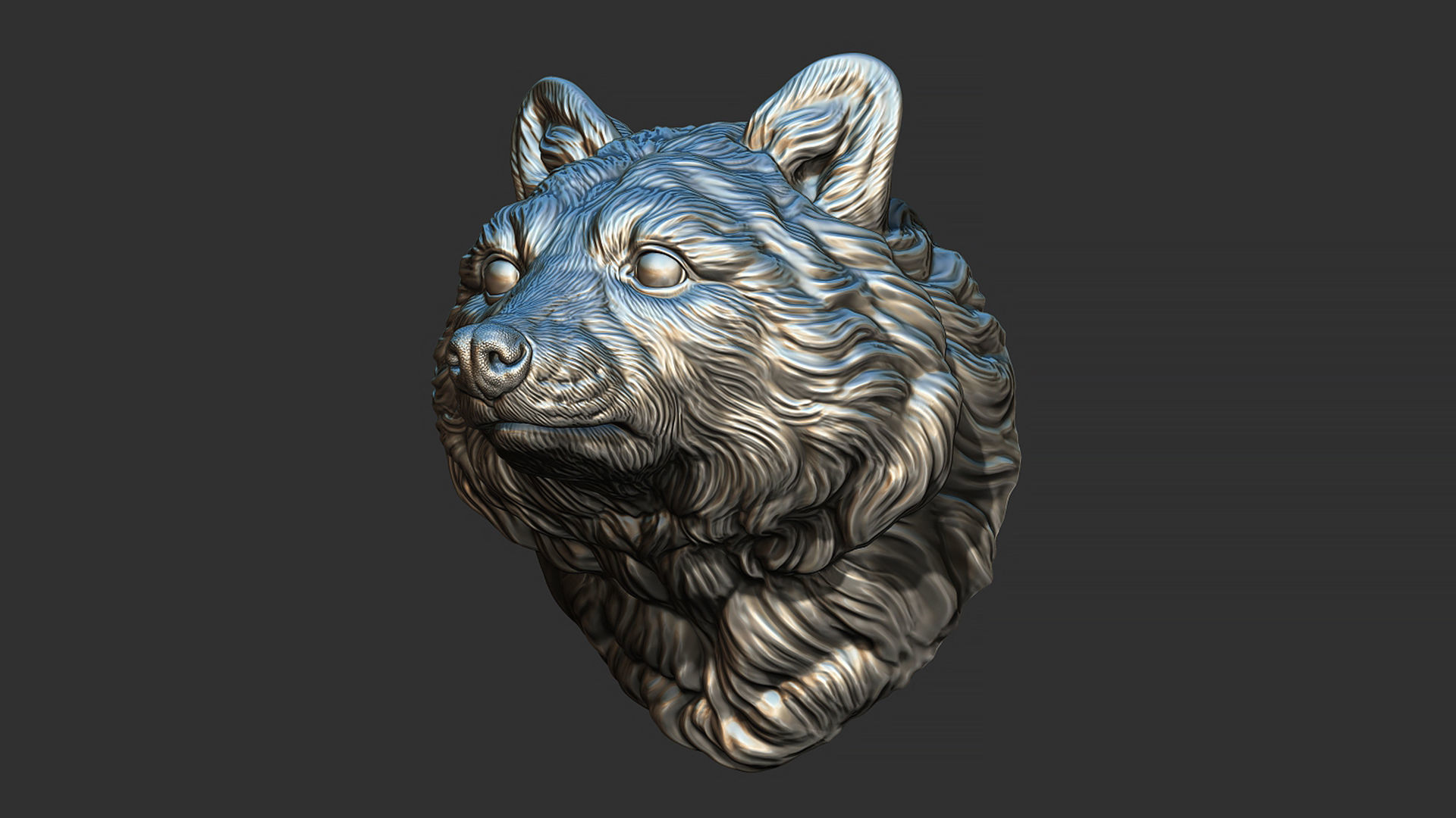 Raccoon head 3D print model_3
