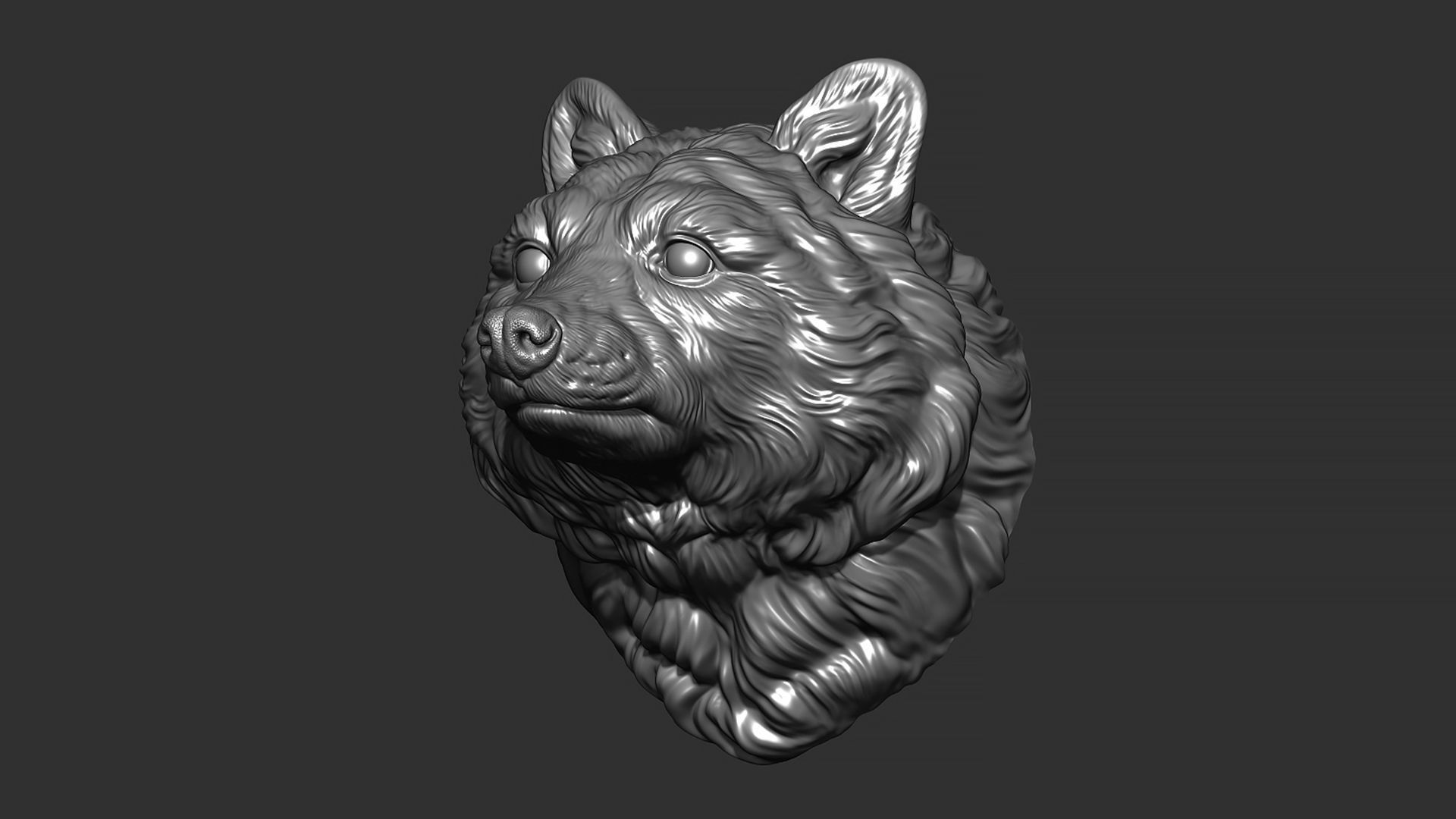 Raccoon head 3D print model_1