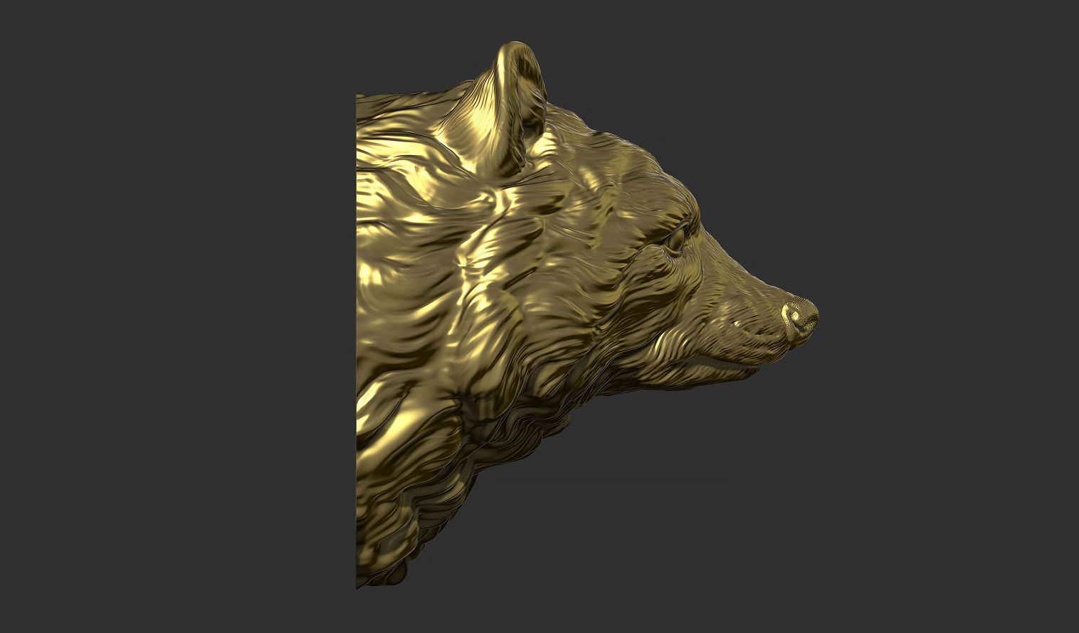 Raccoon head 3D print model_5