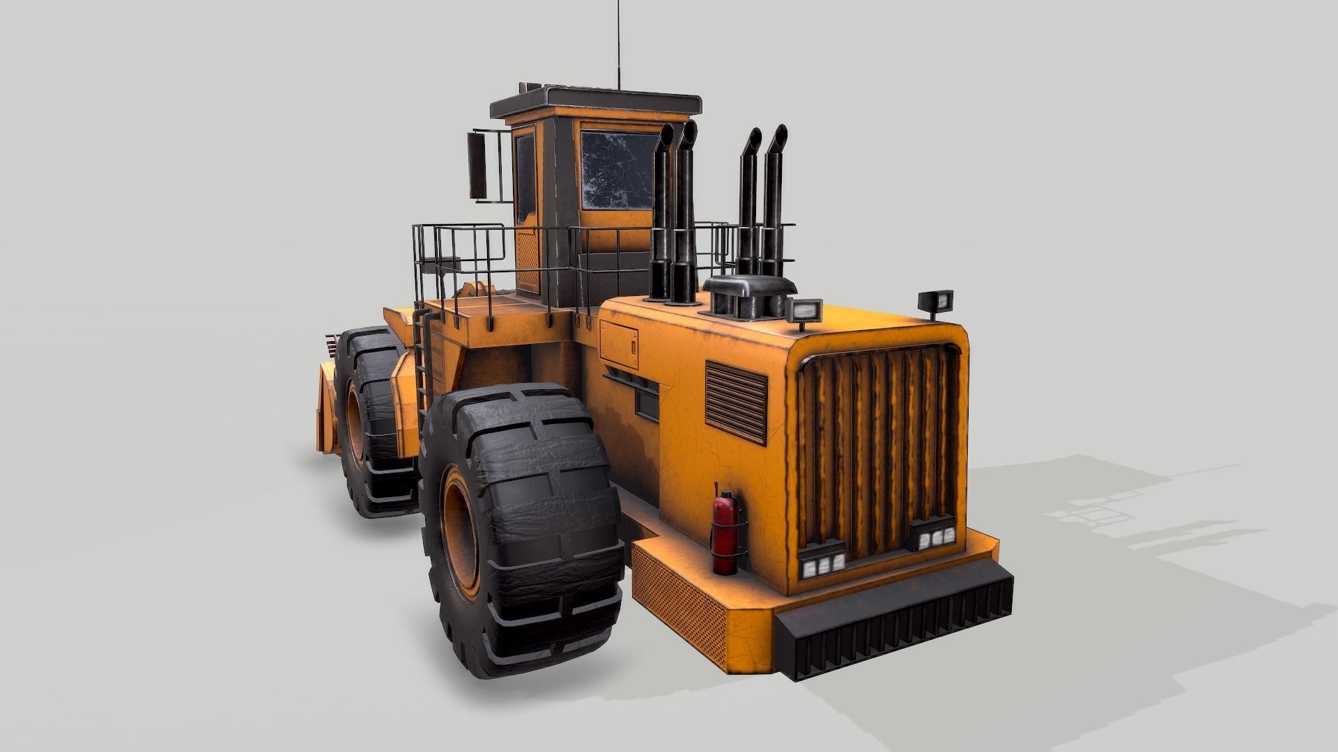 Old Industrial Vehicle Loader Low-poly 3D model_5