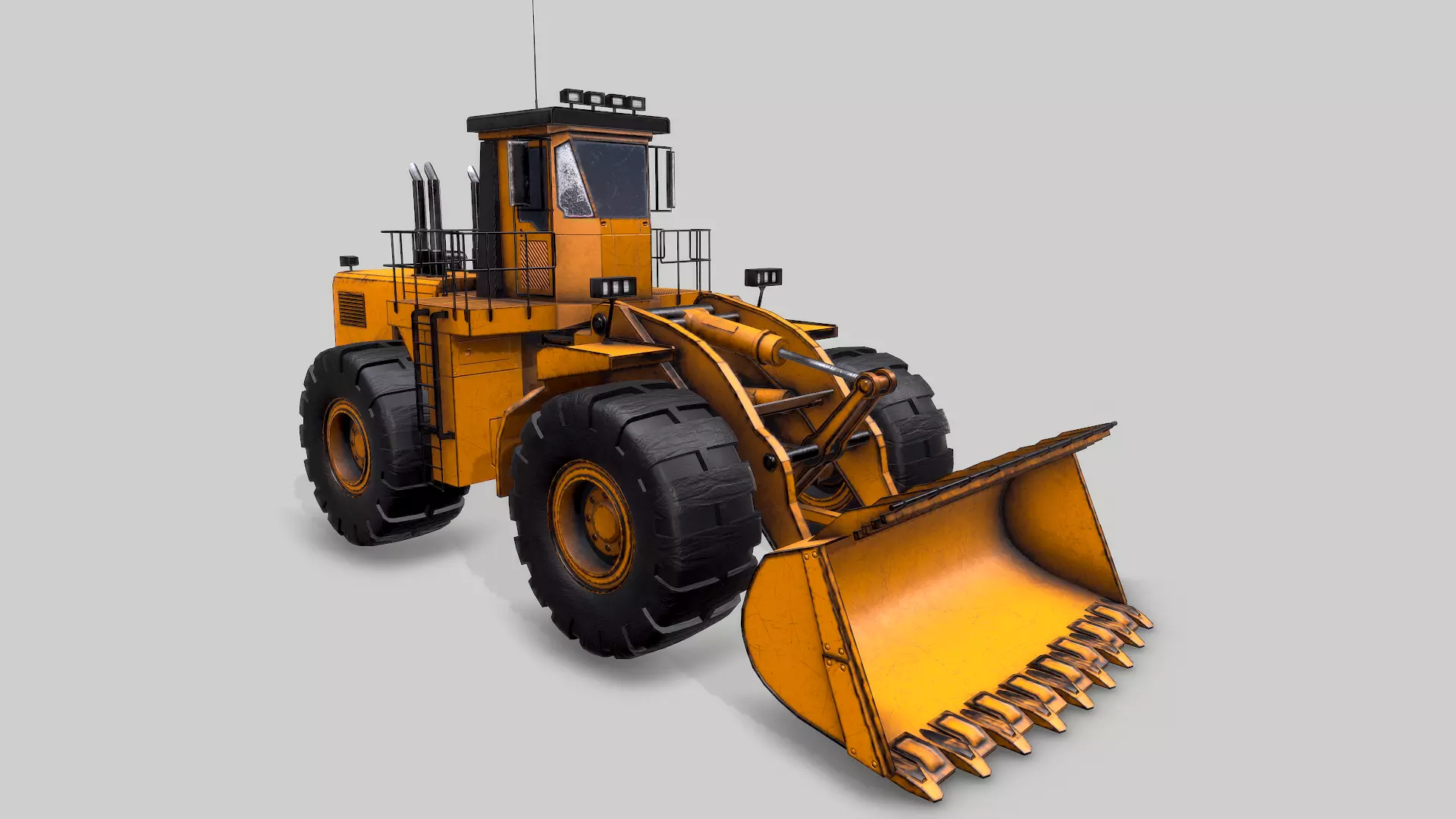 Old Industrial Vehicle Loader Low-poly 3D model_0