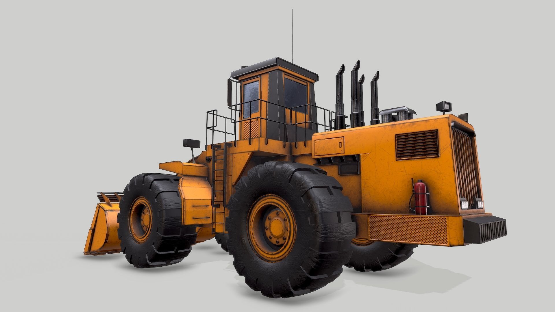 Old Industrial Vehicle Loader Low-poly 3D model_6