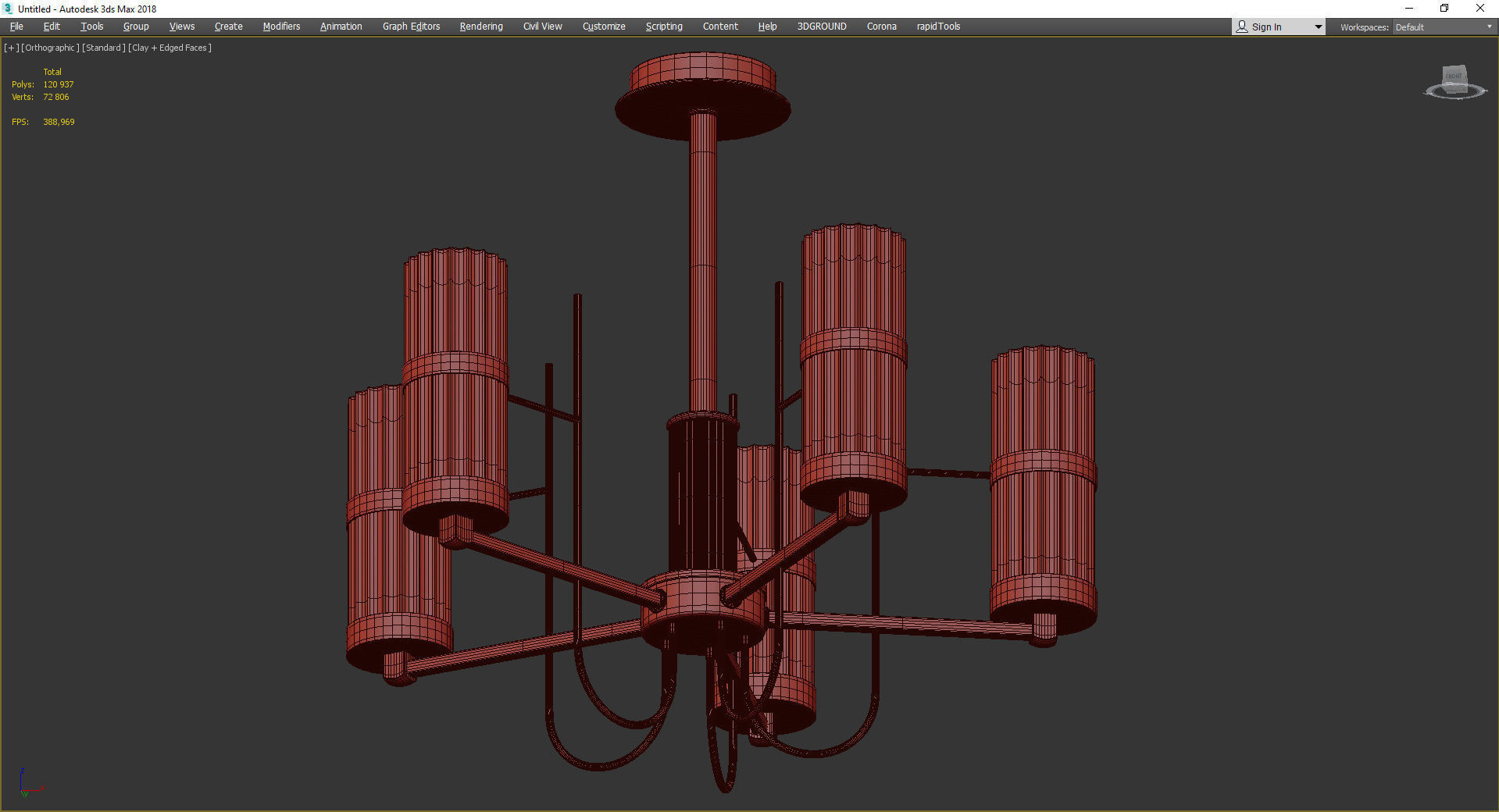 Circle Dance Glass Antique Bronze Low-poly 3D model_3
