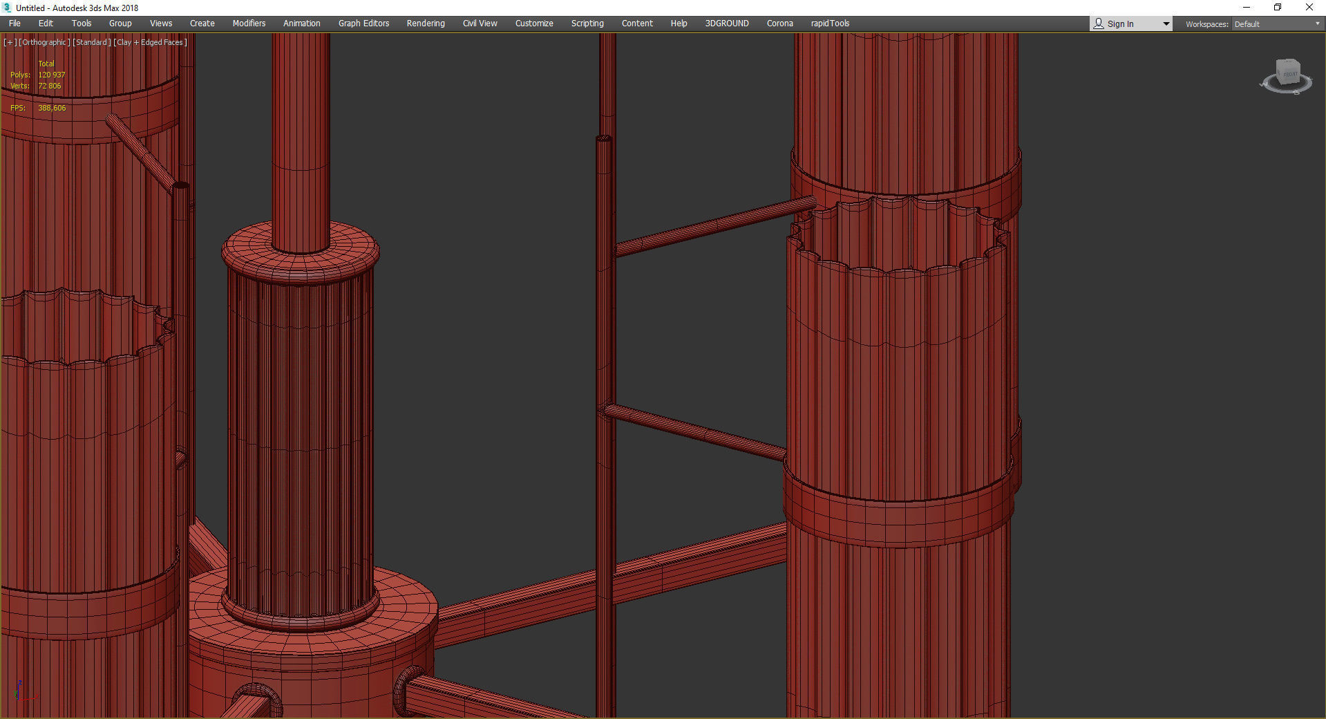 Circle Dance Glass Antique Bronze Low-poly 3D model_4