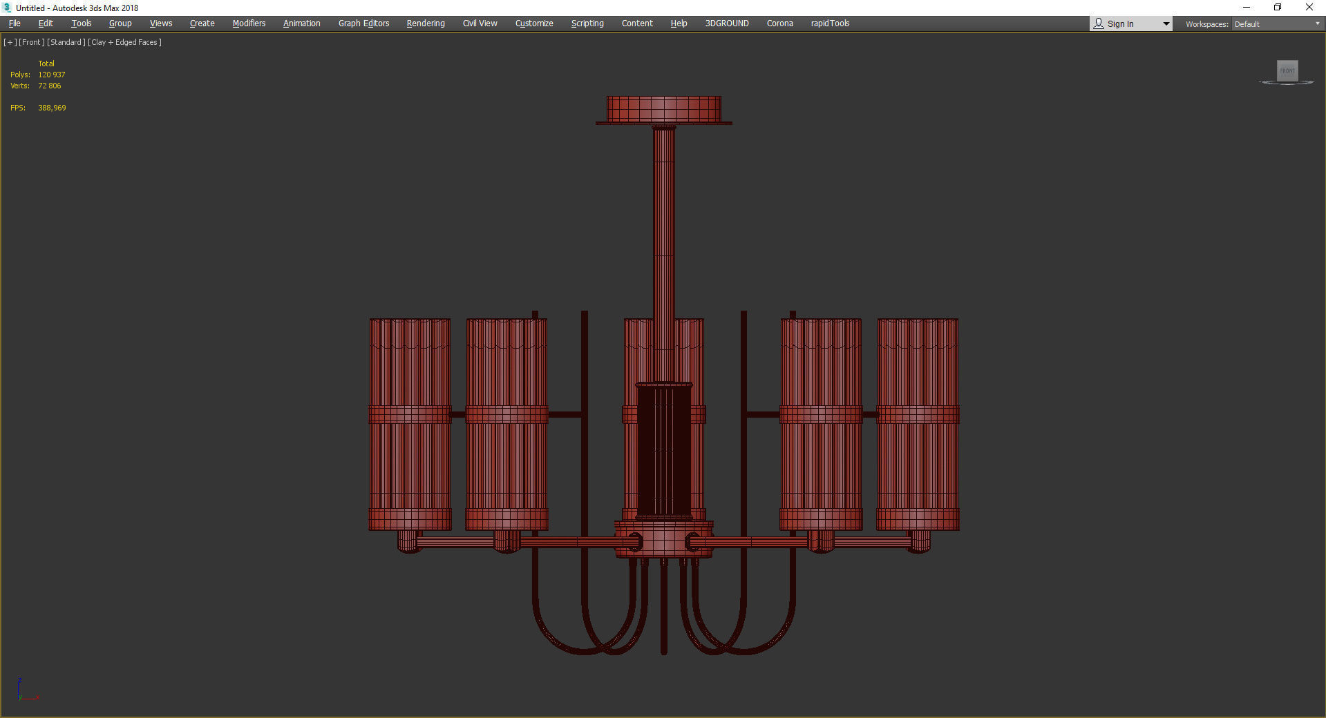 Circle Dance Glass Antique Bronze Low-poly 3D model_2