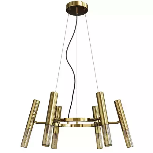 Gemma 6 brass chandelier with six lights