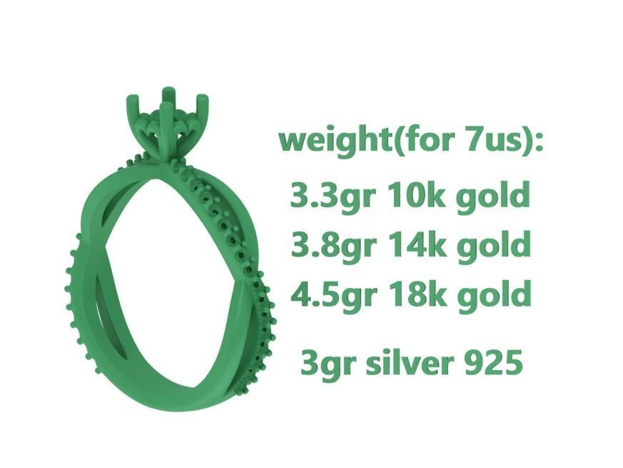 Sofia Engagement Rings 1ct and Half carat stone 3dprint models 3D Model Collection_18