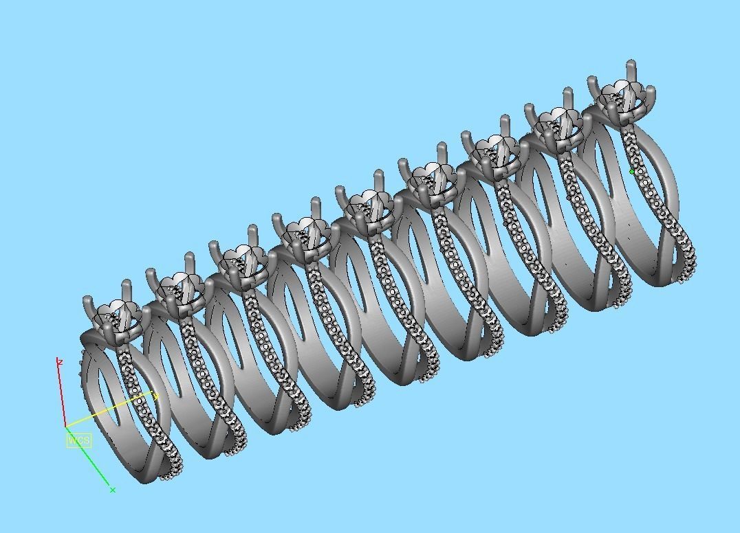 Sofia Engagement Rings 1ct and Half carat stone 3dprint models 3D Model Collection_47