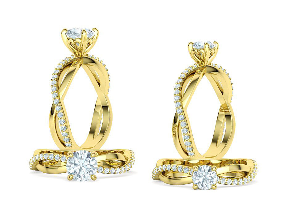 Sofia Engagement Rings 1ct and Half carat stone 3dprint models 3D Model Collection_5