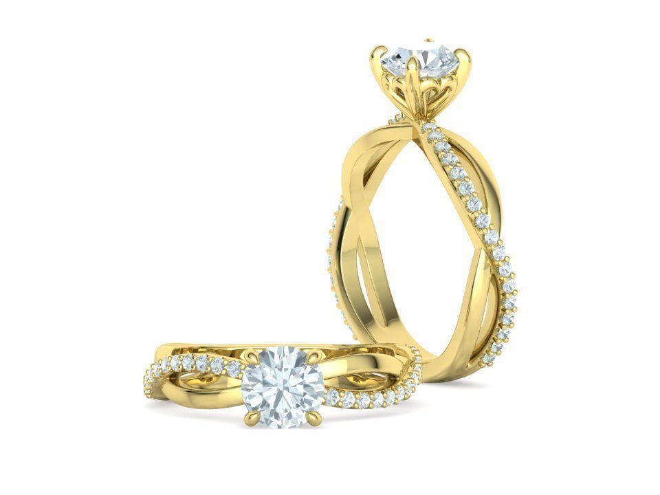 Sofia Engagement Rings 1ct and Half carat stone 3dprint models 3D Model Collection_31