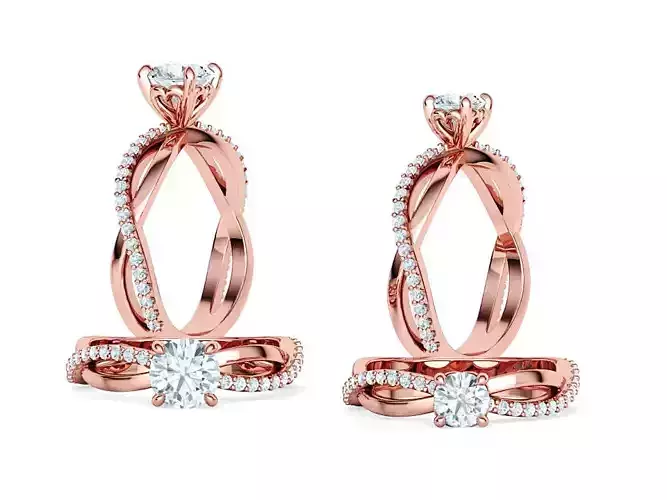 Sofia Engagement Rings 1ct and Half carat stone 3dprint models