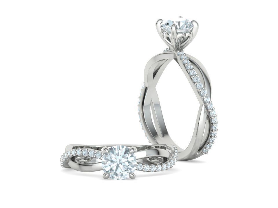 Sofia Engagement Rings 1ct and Half carat stone 3dprint models 3D Model Collection_32