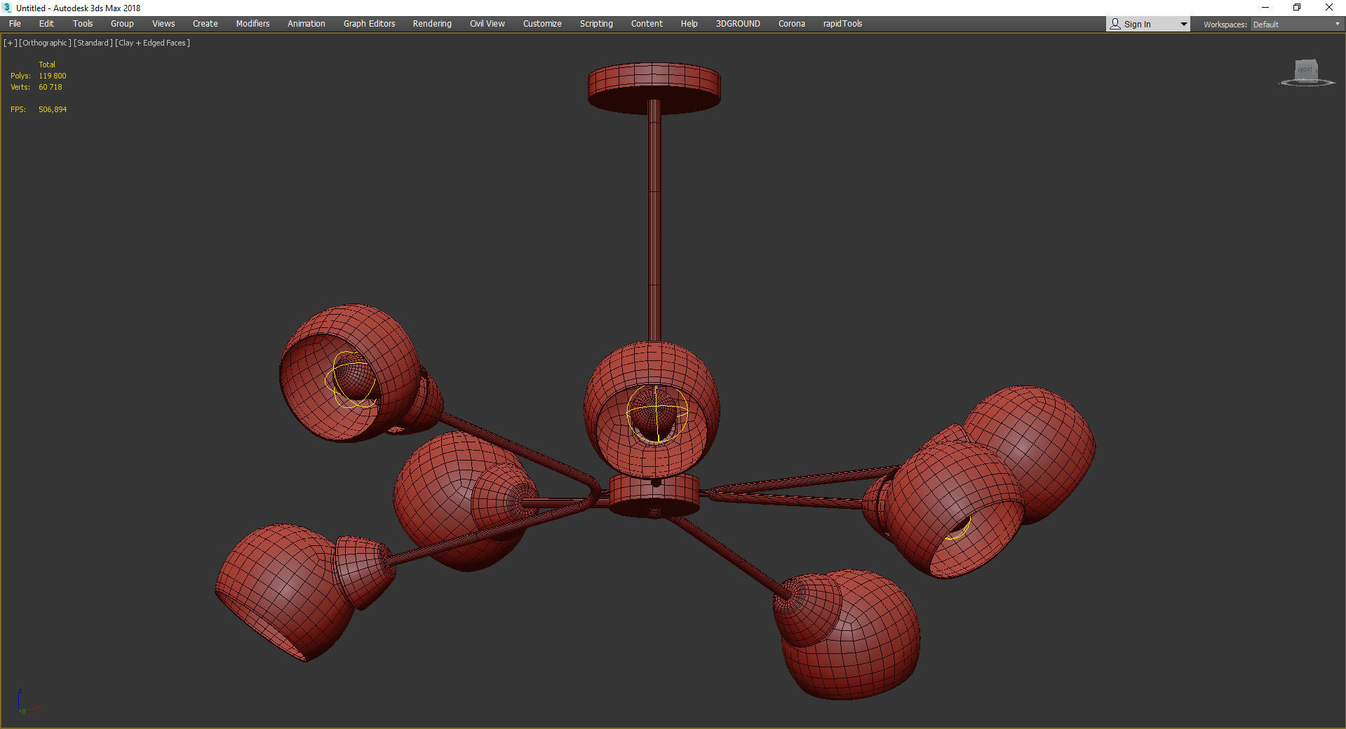 Sputnik Loft Globe Low-poly 3D model_3