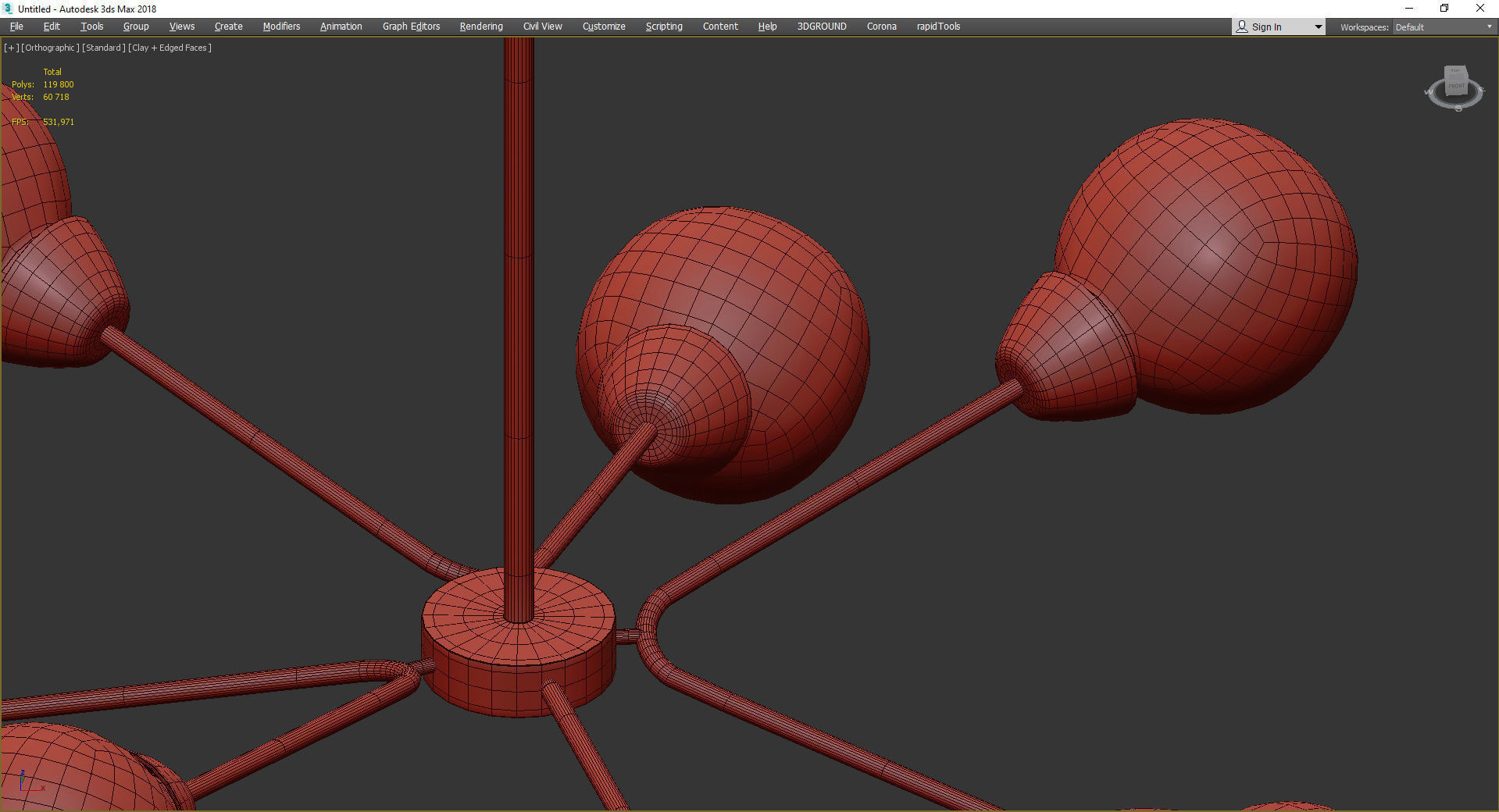 Sputnik Loft Globe Low-poly 3D model_4