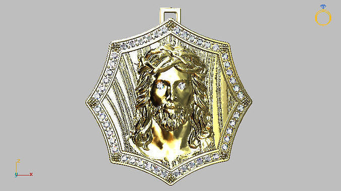 Pendant Jesus Octagonal 3D print model