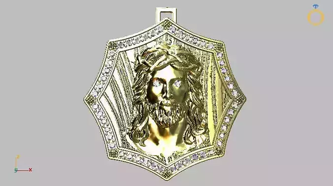 Pendant Jesus Octagonal