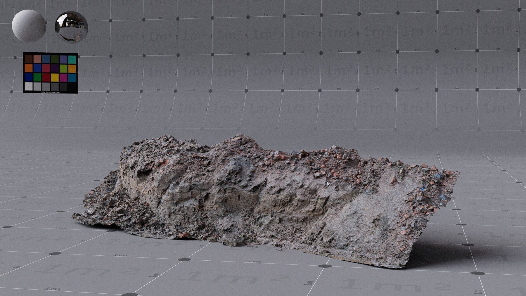 3x MUD scanned assets medium quality 4K textures UDIMs 3D model_3