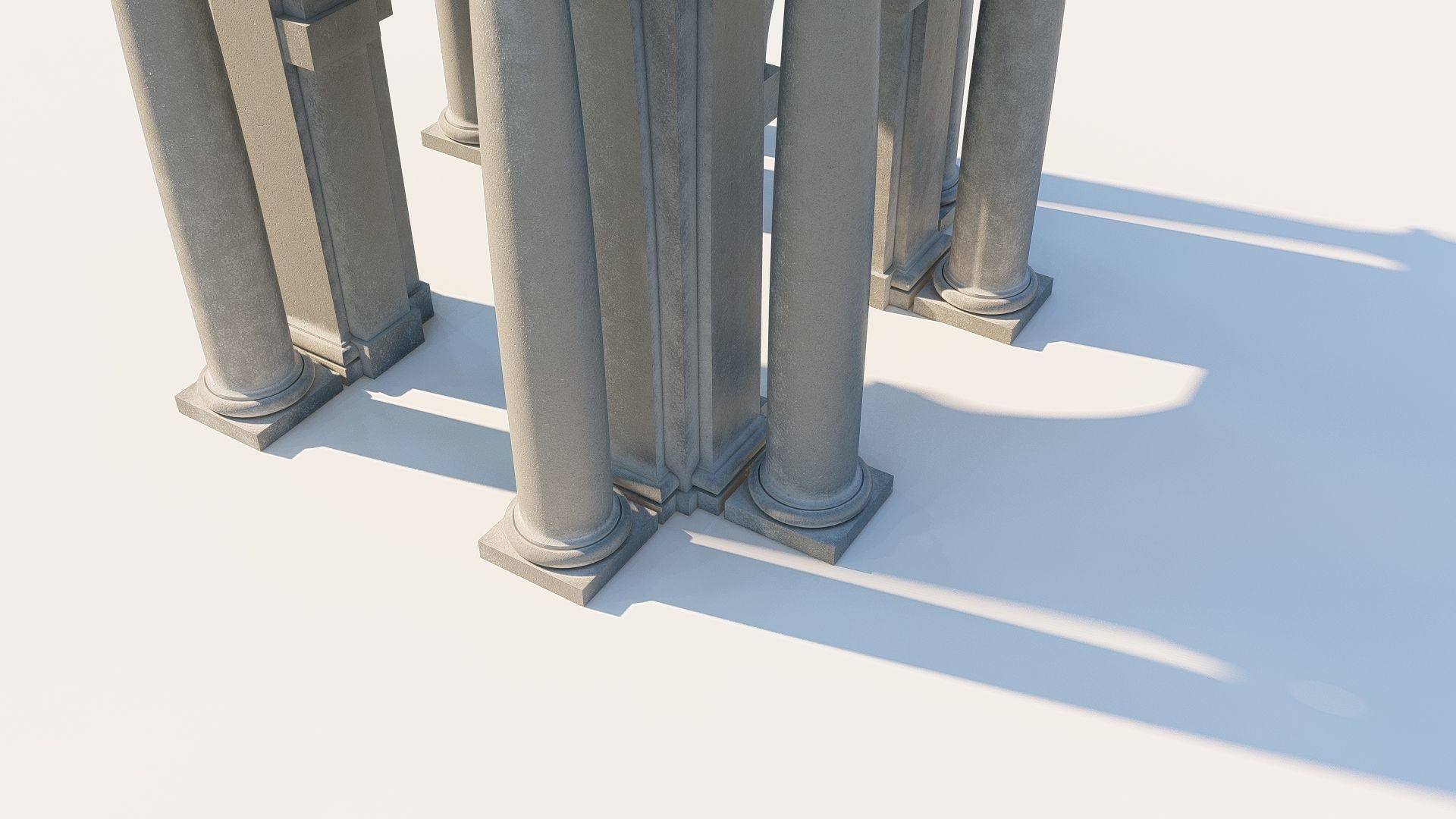 Tuscan order Arched portico in  with freestanding column 3D model_5