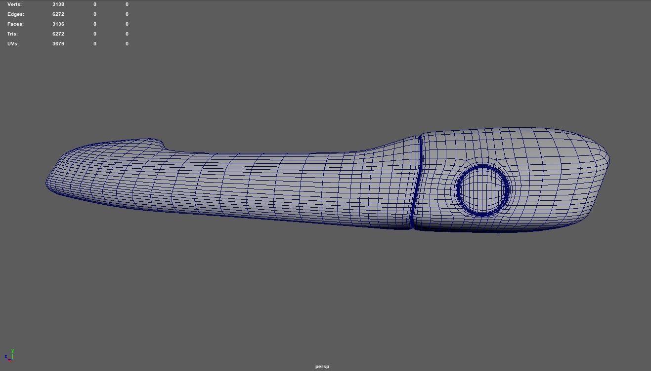 Car Door Handle 01 Low-poly 3D model_6