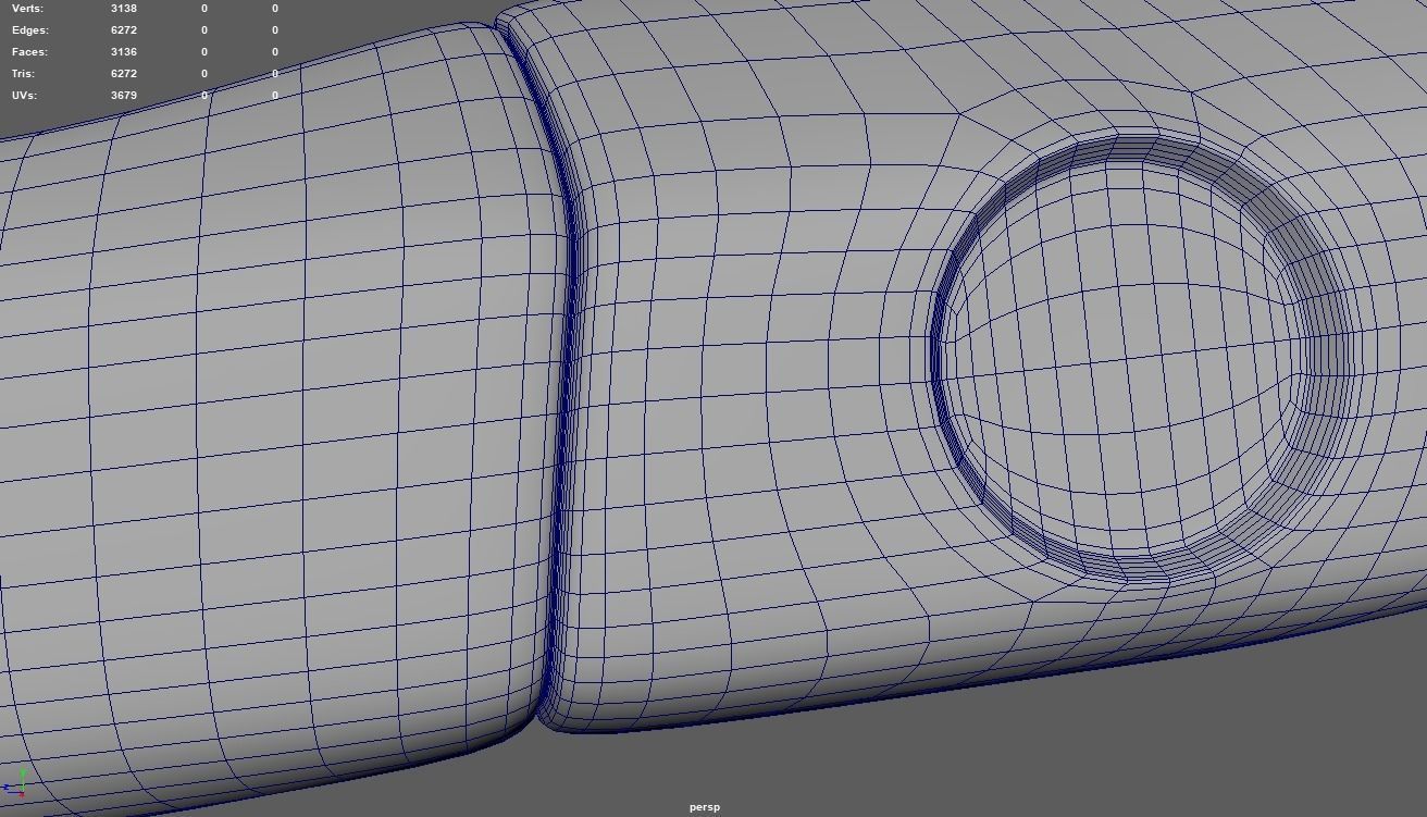 Car Door Handle 01 Low-poly 3D model_10