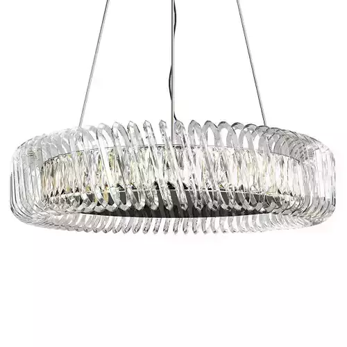 HELIX circular glass pendant light with chrome finish