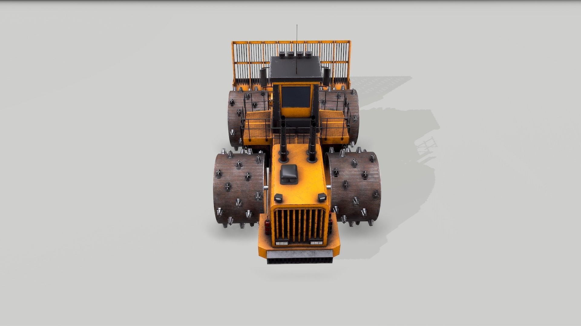Old Industrial Vehicle Waste Dozer Low-poly 3D model_6