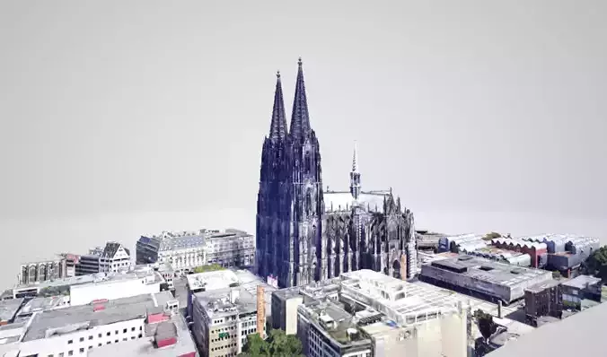 Cologne Cathedral - Kolner Dom  - Low-poly 3D model