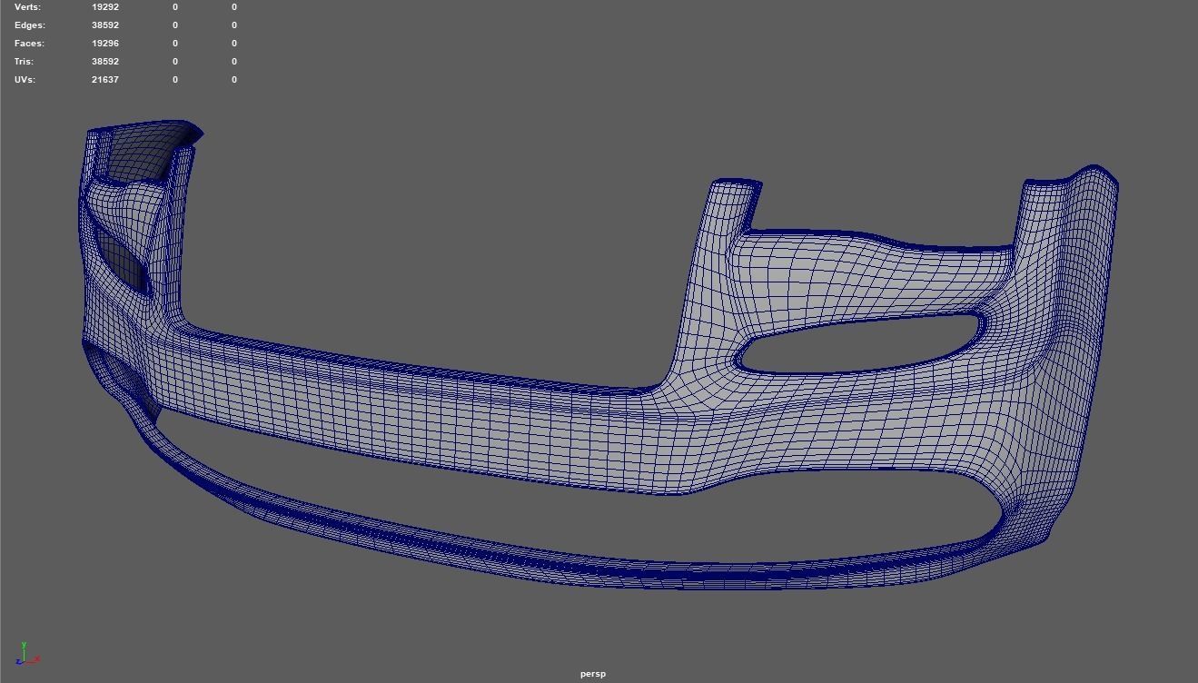 Front Bumper Car 03 Low-poly 3D model_7