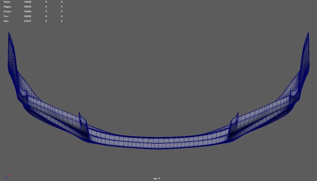 Front Bumper Car 03 Low-poly 3D model_9